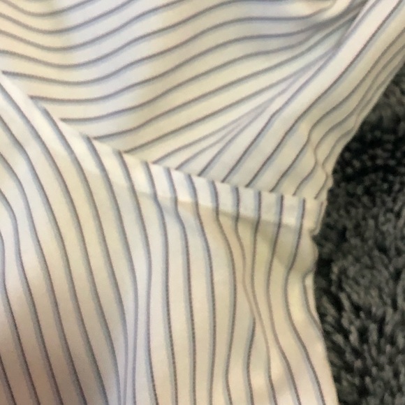 Brooks Brothers Non-iron dress shirt, white w blue, pink, & black stripe sz 2. - Picture 8 of 9